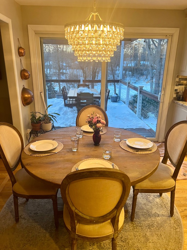 Child’s first time setting the table for Sunday supper