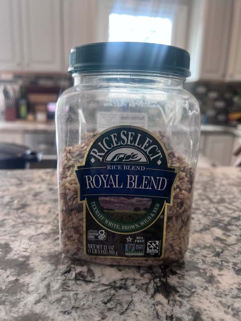 Quick-cooking wild rice blend used to shorten cooking time in chicken and wild rice soup